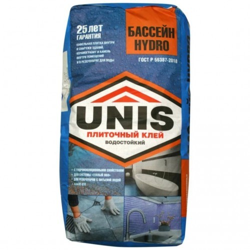Плиточный клей Юнис Бассейн 25 кг Hydro